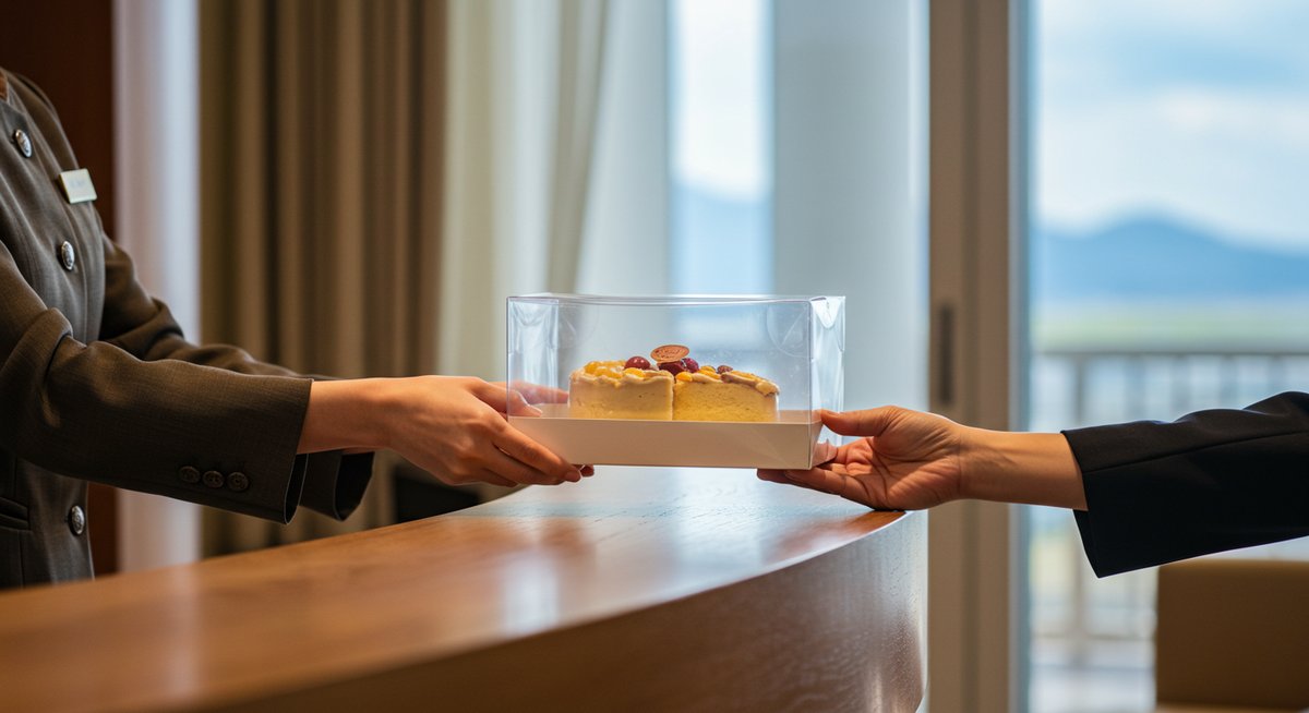 ホテル に ケーキ を 届けて もらう