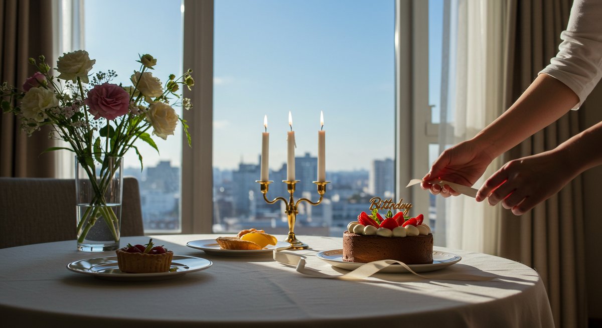 ホテル に ケーキ を 届けて もらう
